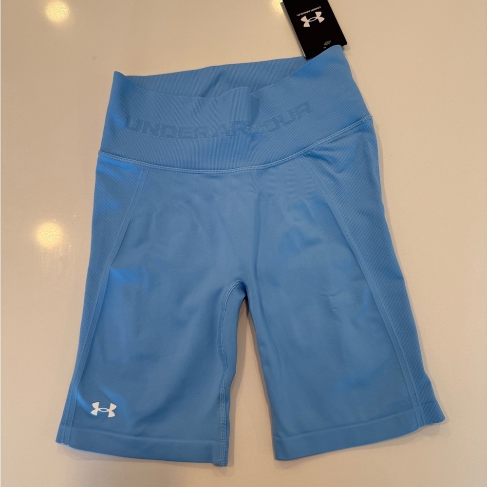 NWT Under Armour Light Blue Womens Compression Vanish Seamless Shorts - Picture 7 of 7